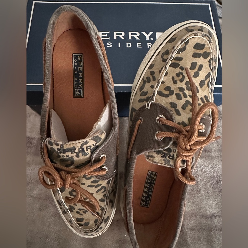 Leopard Sperry Boat Shoes
